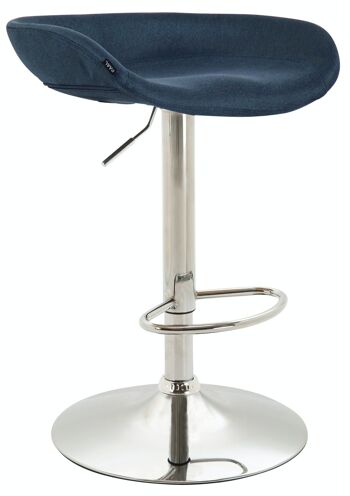 Tabouret de bar Anaheim tissu chrome bleu 43x52x67 bleu Matière métal 1