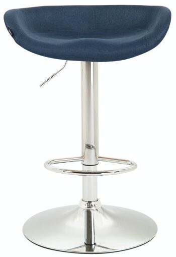 Tabouret de bar Anaheim tissu chrome bleu 43x52x67 bleu Matière métal 2