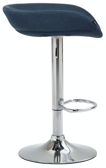 Tabouret de bar Anaheim tissu chrome bleu 43x52x67 bleu Matière métal 3