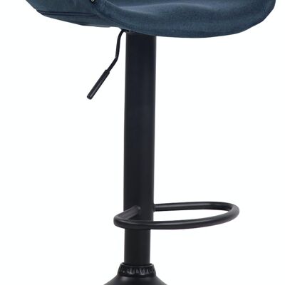 Tabouret de bar Anaheim tissu noir bleu 43x52x67 bleu Matière métal