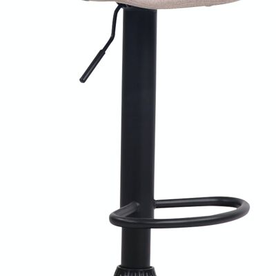 Tabouret de bar Anaheim tissu noir taupe 43x52x67 taupe Matière métal