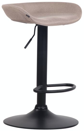 Tabouret de bar Anaheim tissu noir taupe 43x52x67 taupe Matière métal 1