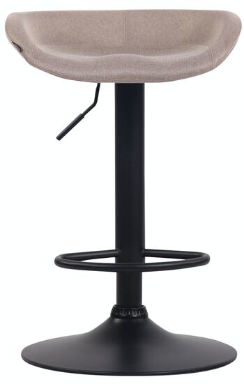 Tabouret de bar Anaheim tissu noir taupe 43x52x67 taupe Matière métal 2