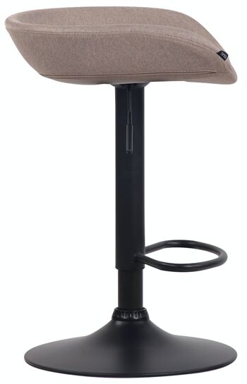 Tabouret de bar Anaheim tissu noir taupe 43x52x67 taupe Matière métal 3