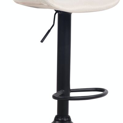 Tabouret de bar Anaheim tissu noir crème 43x52x67 crème Matière métal