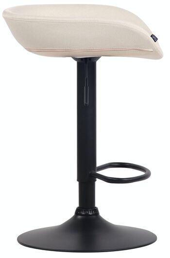 Tabouret de bar Anaheim tissu noir crème 43x52x67 crème Matière métal 3