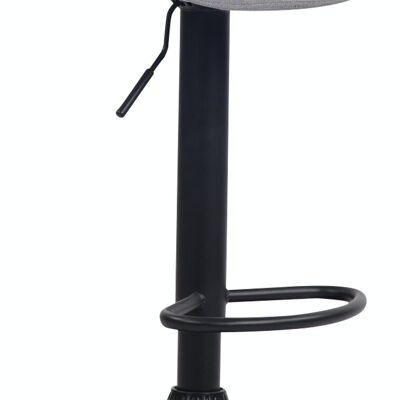 Tabouret de bar Anaheim tissu noir Gris 43x52x67 Gris Matière métal