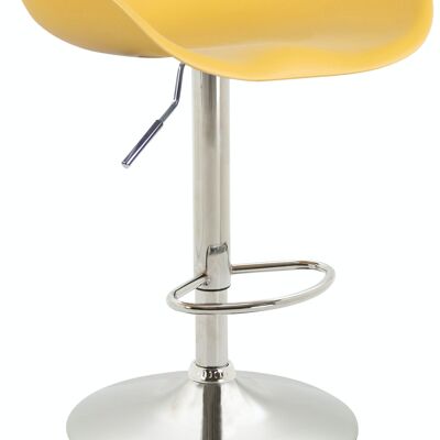 Tabouret de bar Anaheim plastique jaune chrome 43x52x67 métal plastique jaune