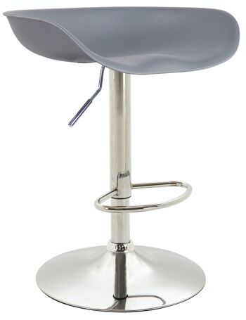 Tabouret de bar Anaheim plastique chrome Gris 43x52x67 Métal plastique gris 1