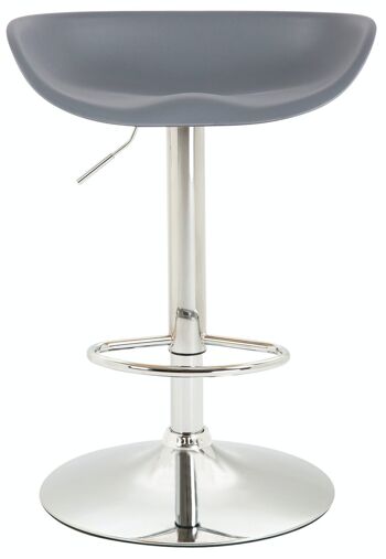 Tabouret de bar Anaheim plastique chrome Gris 43x52x67 Métal plastique gris 2