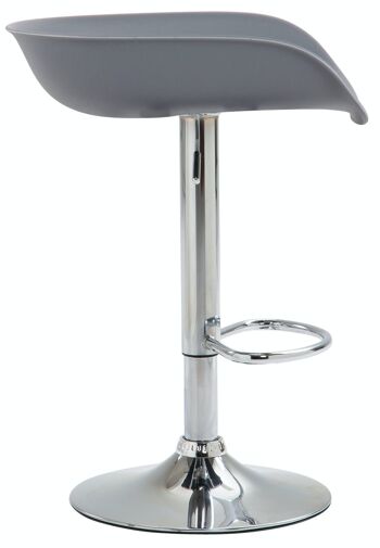 Tabouret de bar Anaheim plastique chrome Gris 43x52x67 Métal plastique gris 3