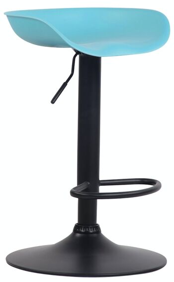 Tabouret de bar Anaheim plastique noir bleu 43x52x67 métal plastique bleu 1