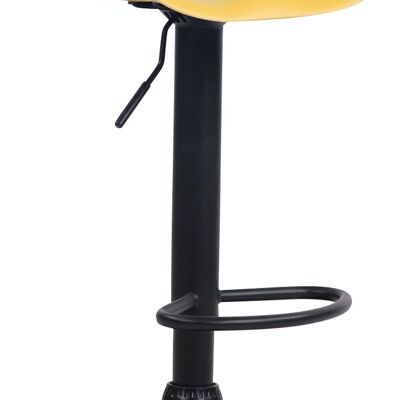 Tabouret de bar Anaheim plastique noir jaune 43x52x67 métal plastique jaune