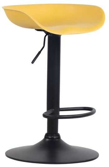 Tabouret de bar Anaheim plastique noir jaune 43x52x67 métal plastique jaune 1