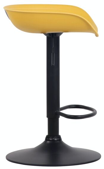 Tabouret de bar Anaheim plastique noir jaune 43x52x67 métal plastique jaune 3