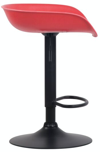 Tabouret de bar Anaheim plastique noir rouge 43x52x67 métal plastique rouge 3