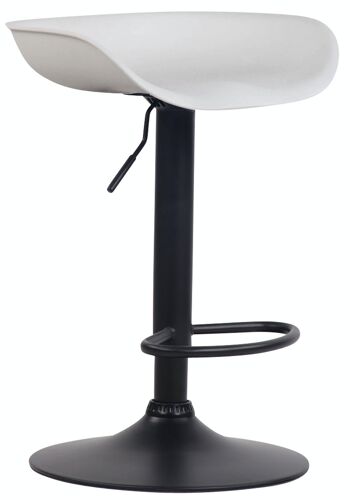 Tabouret de bar Anaheim plastique noir blanc 43x52x67 métal plastique blanc 1