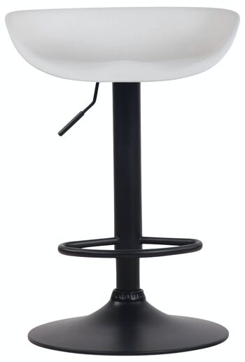 Tabouret de bar Anaheim plastique noir blanc 43x52x67 métal plastique blanc 2