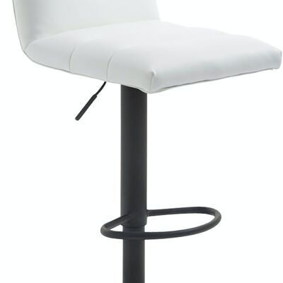 Taburete de bar Limerick negro blanco 50,5x41,5x84 cuero artificial blanco metal