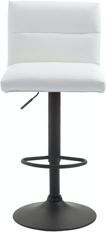 Tabouret de bar Limerick noir blanc 50,5x41,5x84 cuir artificiel blanc métal 2