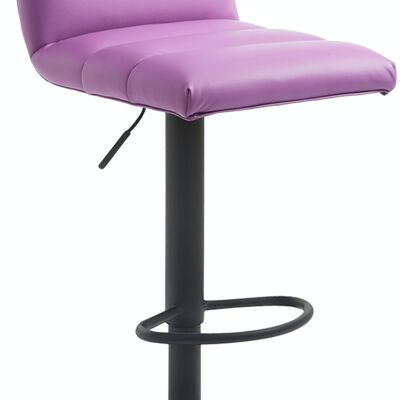 Taburete de bar Limerick negro violeta 50,5x41,5x84 cuero artificial violeta metal