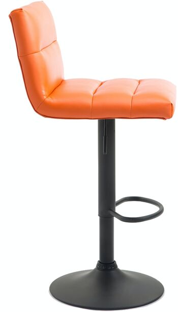 Tabouret de bar Limerick noir orange 50,5x41,5x84 métal simili cuir orange 3