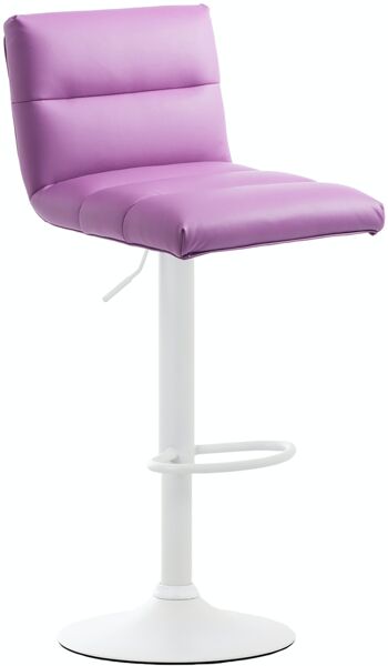 Tabouret de bar Limerick blanc violet 50,5x41,5x84 cuir artificiel violet métal 1