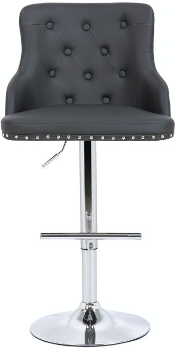 Tabouret de bar Werne simili cuir chrome noir 54x52x95 simili cuir noir métal 2