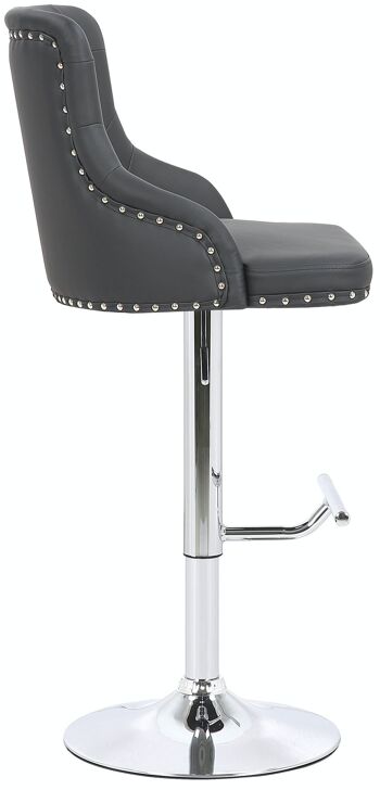 Tabouret de bar Werne simili cuir chrome noir 54x52x95 simili cuir noir métal 3