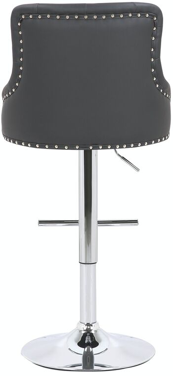 Tabouret de bar Werne simili cuir chrome noir 54x52x95 simili cuir noir métal 4