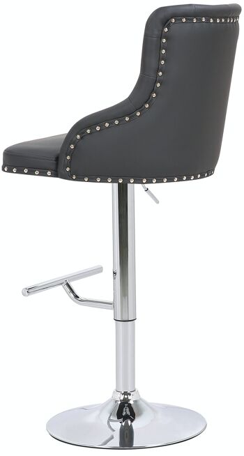 Tabouret de bar Werne simili cuir chrome noir 54x52x95 simili cuir noir métal 5