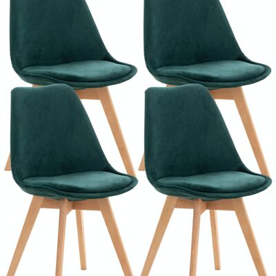 Set van 4 stoelen Linares fluweel groente 50x49x83 groente kunstleer Hout