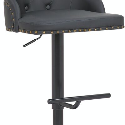 Bar stool Werne imitation leather black black 54x52x95 black leatherette metal