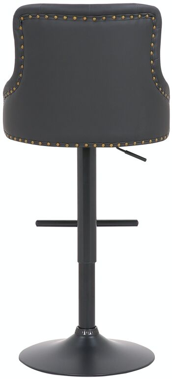 Tabouret de bar Werne simili cuir noir noir 54x52x95 simili cuir noir métal 4