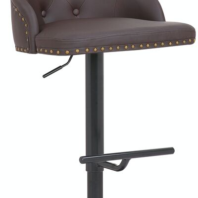 Bar stool Werne imitation leather black brown 54x52x95 brown leatherette metal