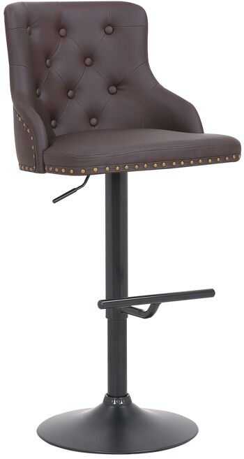 Tabouret de bar Werne simili cuir marron noir 54x52x95 métal simili cuir marron 1