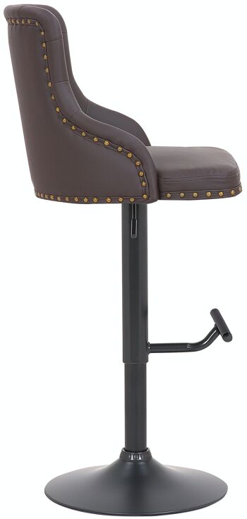 Tabouret de bar Werne simili cuir marron noir 54x52x95 métal simili cuir marron 3