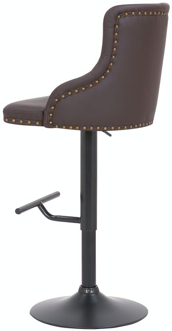 Tabouret de bar Werne simili cuir marron noir 54x52x95 métal simili cuir marron 5