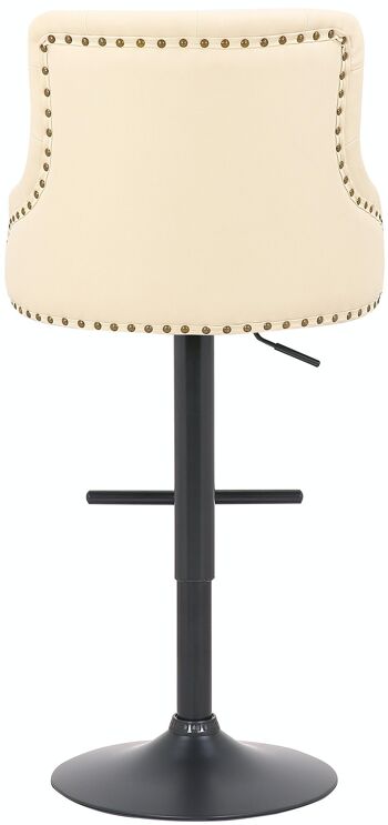 Tabouret de bar Werne simili cuir noir crème 54x52x95 métal simili cuir crème 4