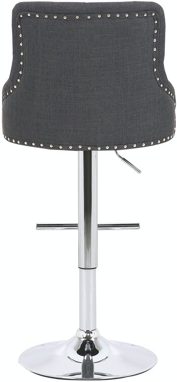 Tabouret de bar Werne tissu chrome gris foncé 54x52x95 gris foncé Matière métal 4