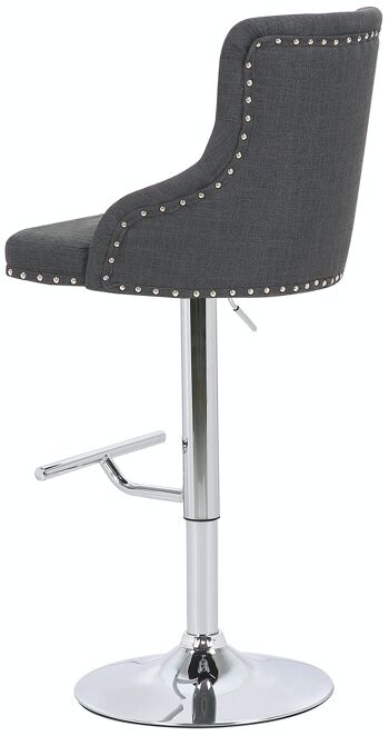 Tabouret de bar Werne tissu chrome gris foncé 54x52x95 gris foncé Matière métal 5