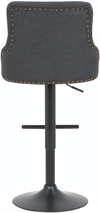 Tabouret de bar Werne tissu noir gris foncé 54x52x95 gris foncé Matière métal 4