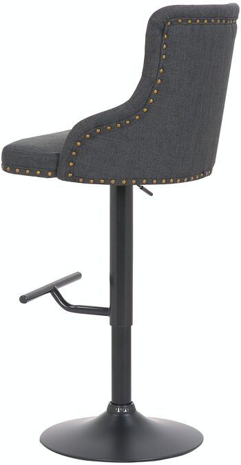 Tabouret de bar Werne tissu noir gris foncé 54x52x95 gris foncé Matière métal 5