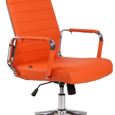 Chaise de bureau Columbus orange 66x58x105 simili cuir orange Métal chromé