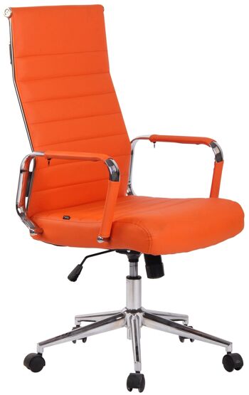 Chaise de bureau Columbus orange 66x58x105 simili cuir orange Métal chromé 1