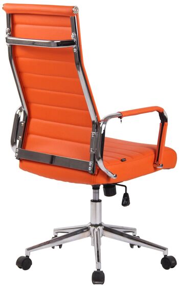 Chaise de bureau Columbus orange 66x58x105 simili cuir orange Métal chromé 4