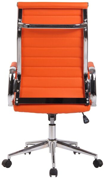 Chaise de bureau Columbus orange 66x58x105 simili cuir orange Métal chromé 5