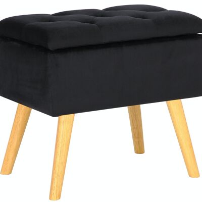 Ottoman Chloe velvet black 35x50x45 black  Wood