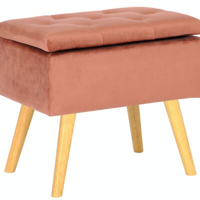 Pouf Chloe velluto rosa 35x50x45 rosa Legno