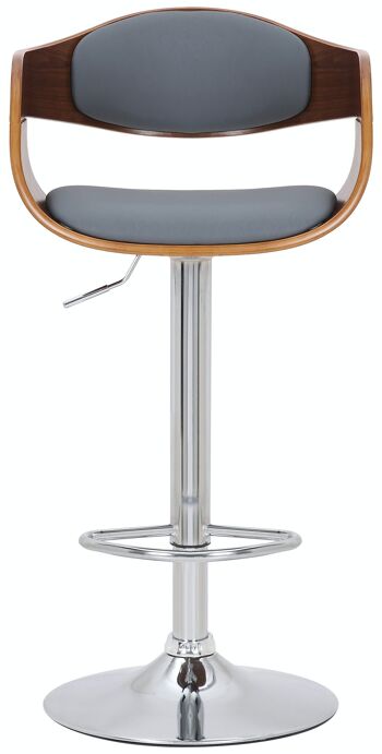 Tabouret de bar simili cuir Kingston noyer/gris 48x50x88 simili cuir noyer/gris Métal chromé 2